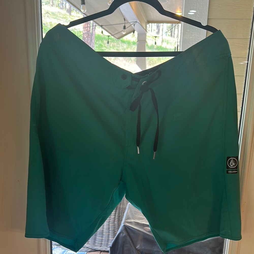 Volcom Men’s Green Board Shorts, gently used , size 36